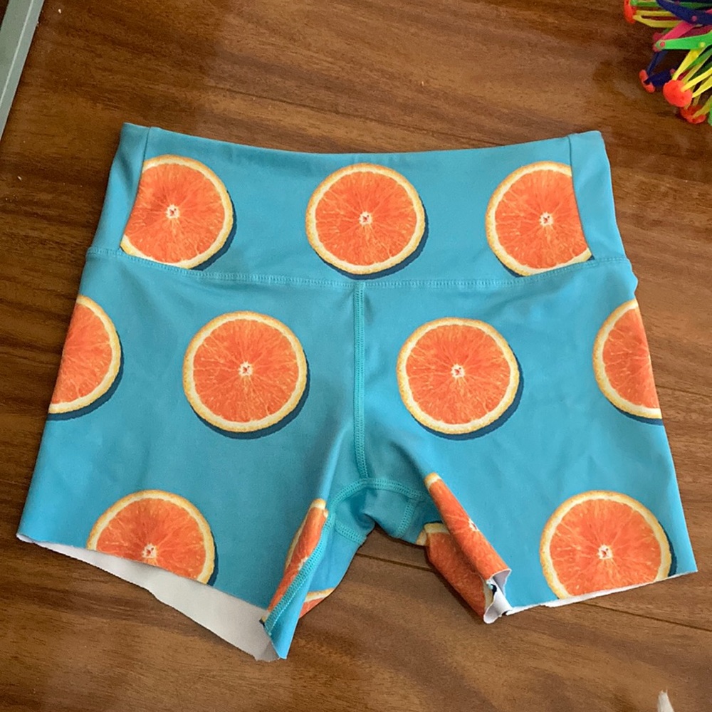 Flexi Lexi blue shorts with oranges size small